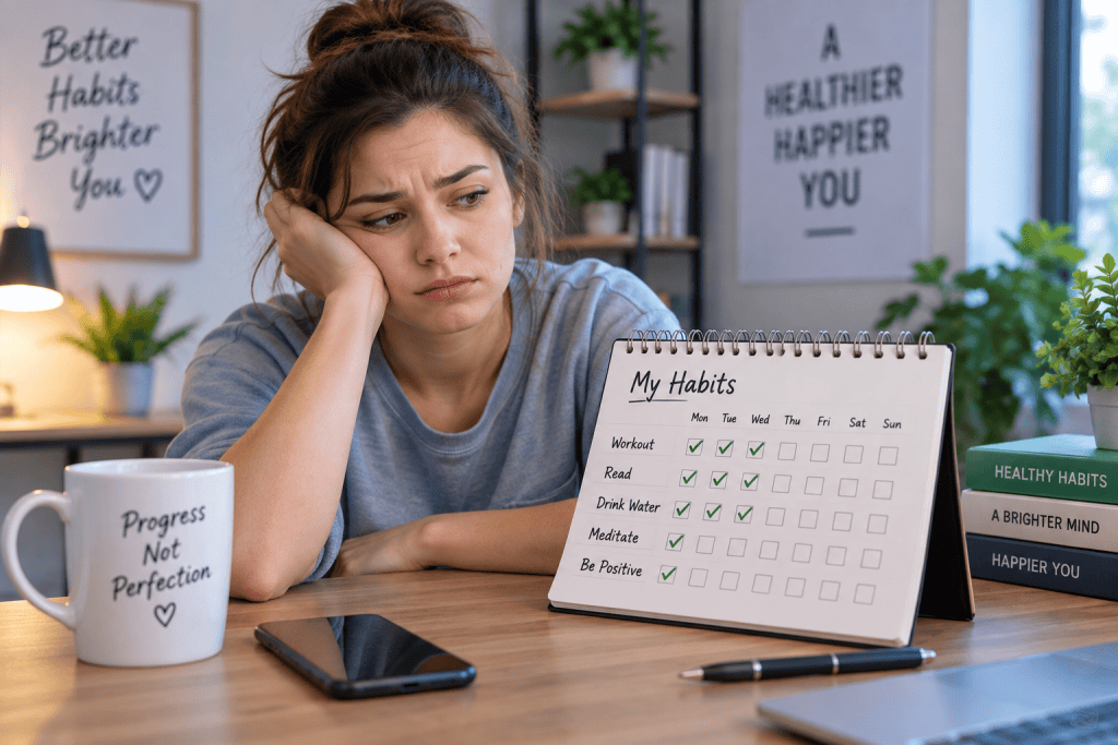 Person trying to build daily habits but losing motivation after several days